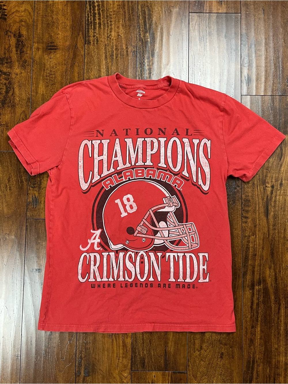 ALABAMA CRIMSON TIDE Hollister Shirt National Champion Football Size MEDIUM